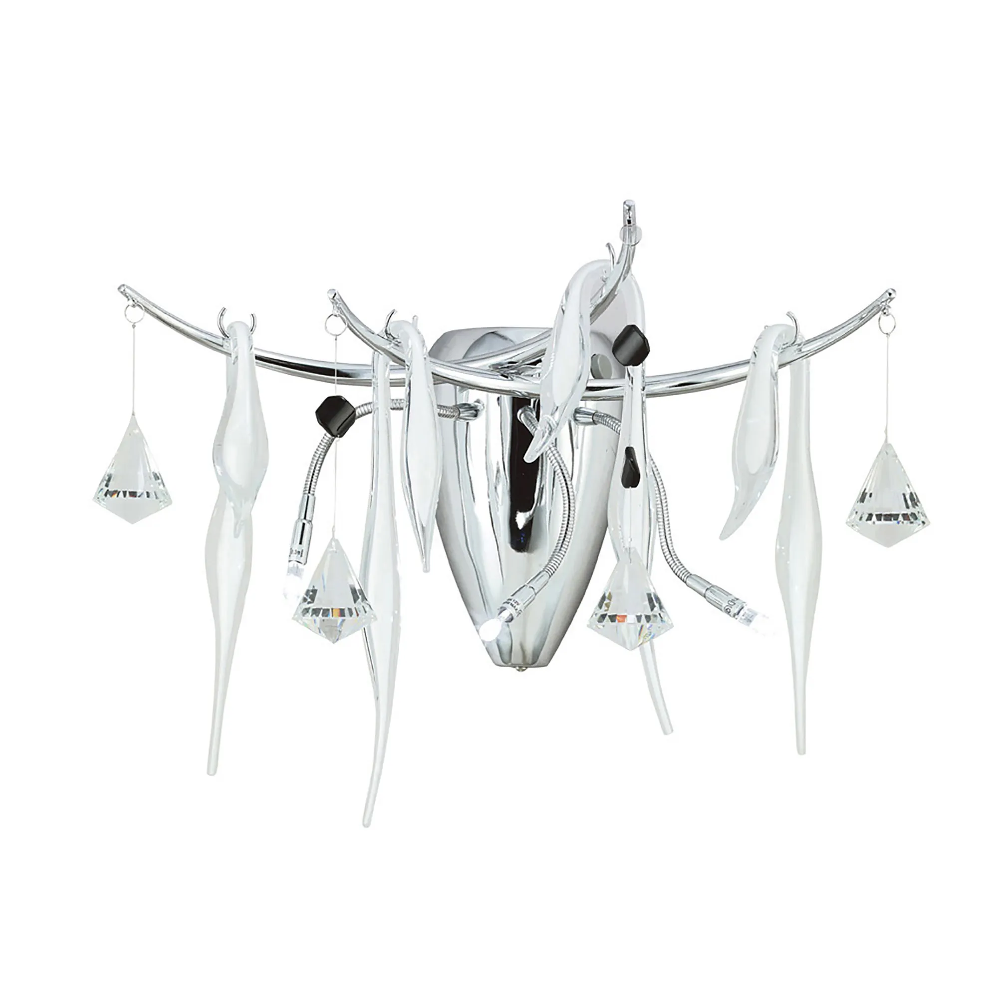 Cygnet Crystal Wall Lights Diyas Flush Crystal Wall Lights